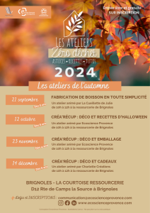 Atelier zéro déchet programme de l'automne 2024