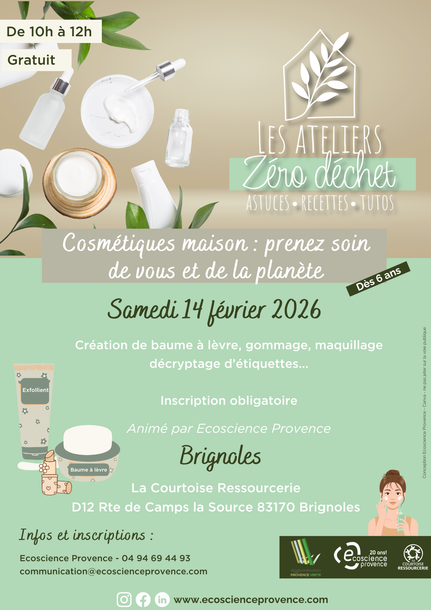 atelier zéro déchet fabrication de cosmétique