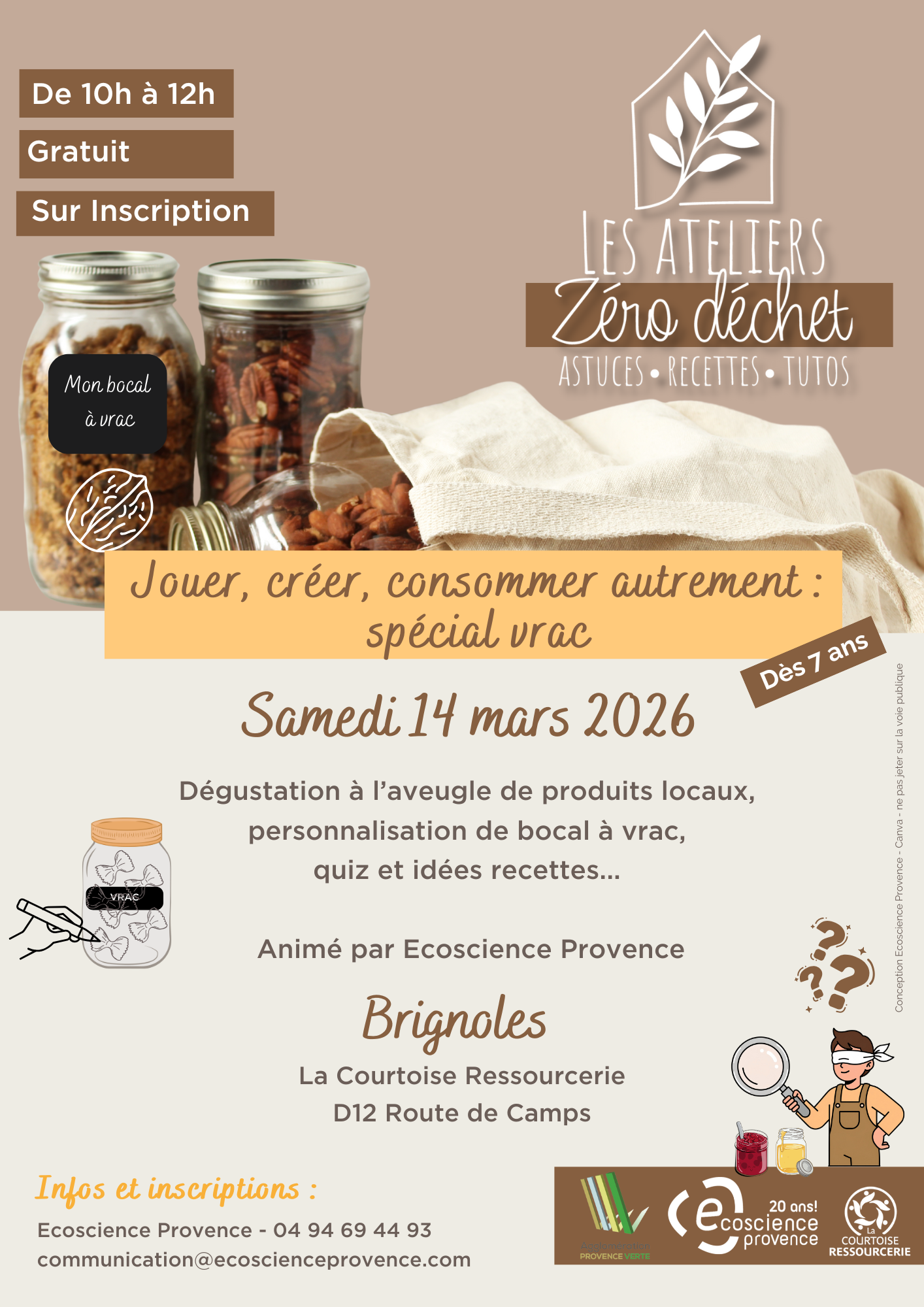 Atelier zéro déchet vrac alimentation durable
